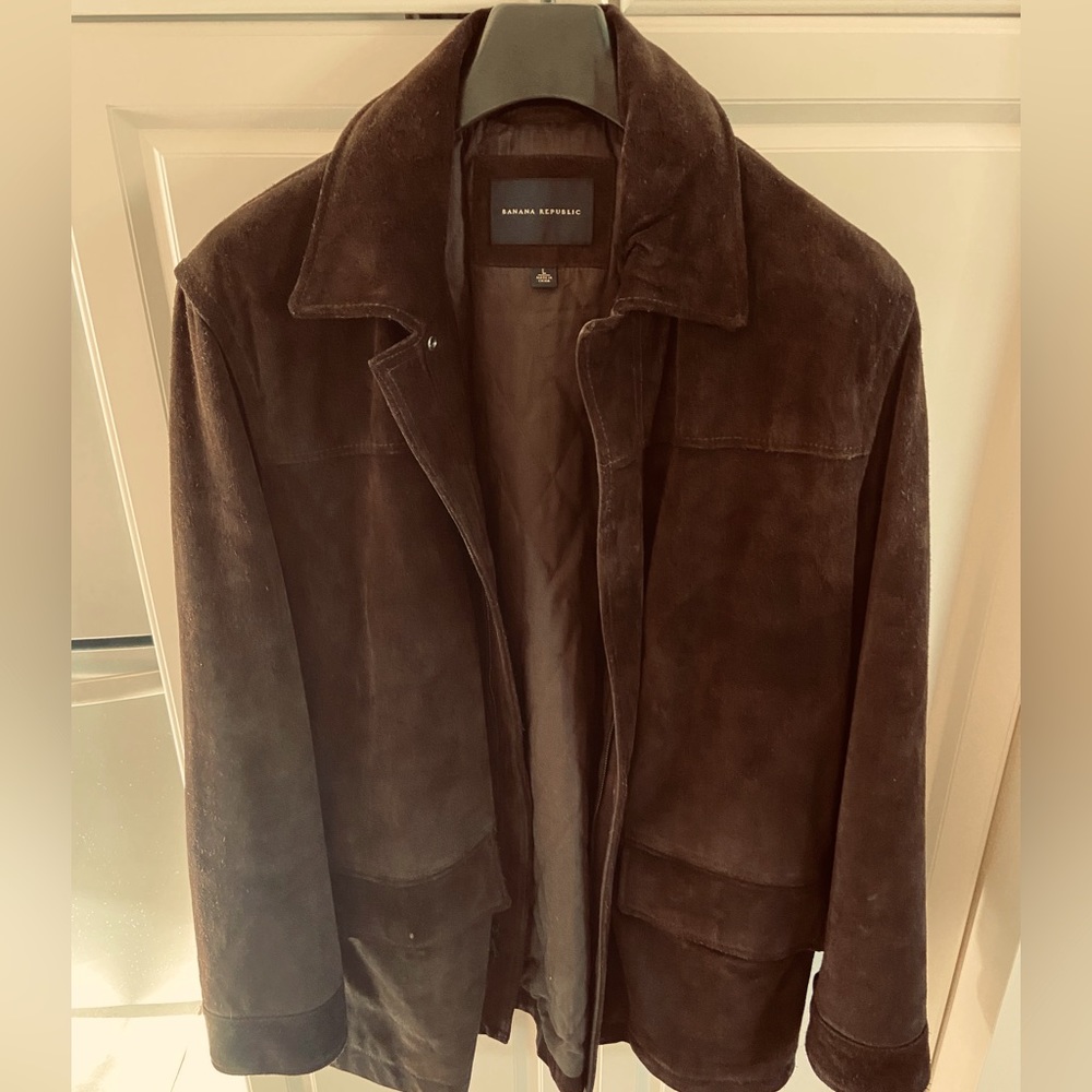Men’s Banana Republic Brown suede jacket size Large